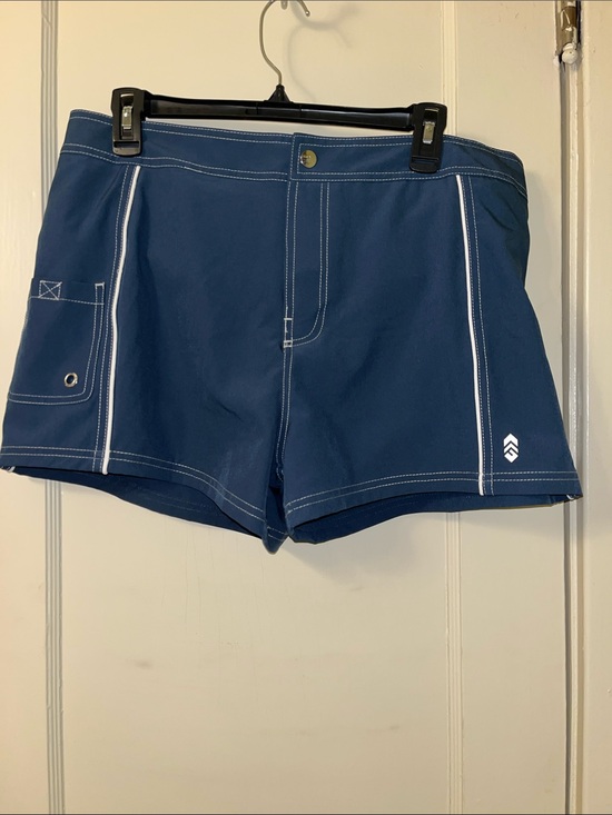 Free Country Other - Free Country Blue Athletic Swim Shorts with White Stitching